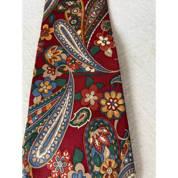 Men’s‎ Liberty of London silk paisley tie fall colors US made - Picture 2 of 4
